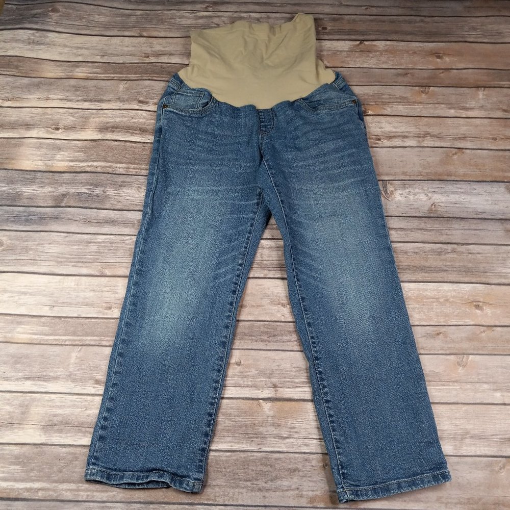 Oh Baby By Motherhood Maternity Cropped Jeans Size Small Full Panel Capris